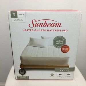 NEW Sunbeam Quilted Electric Heated Mattress Pad Twin Size